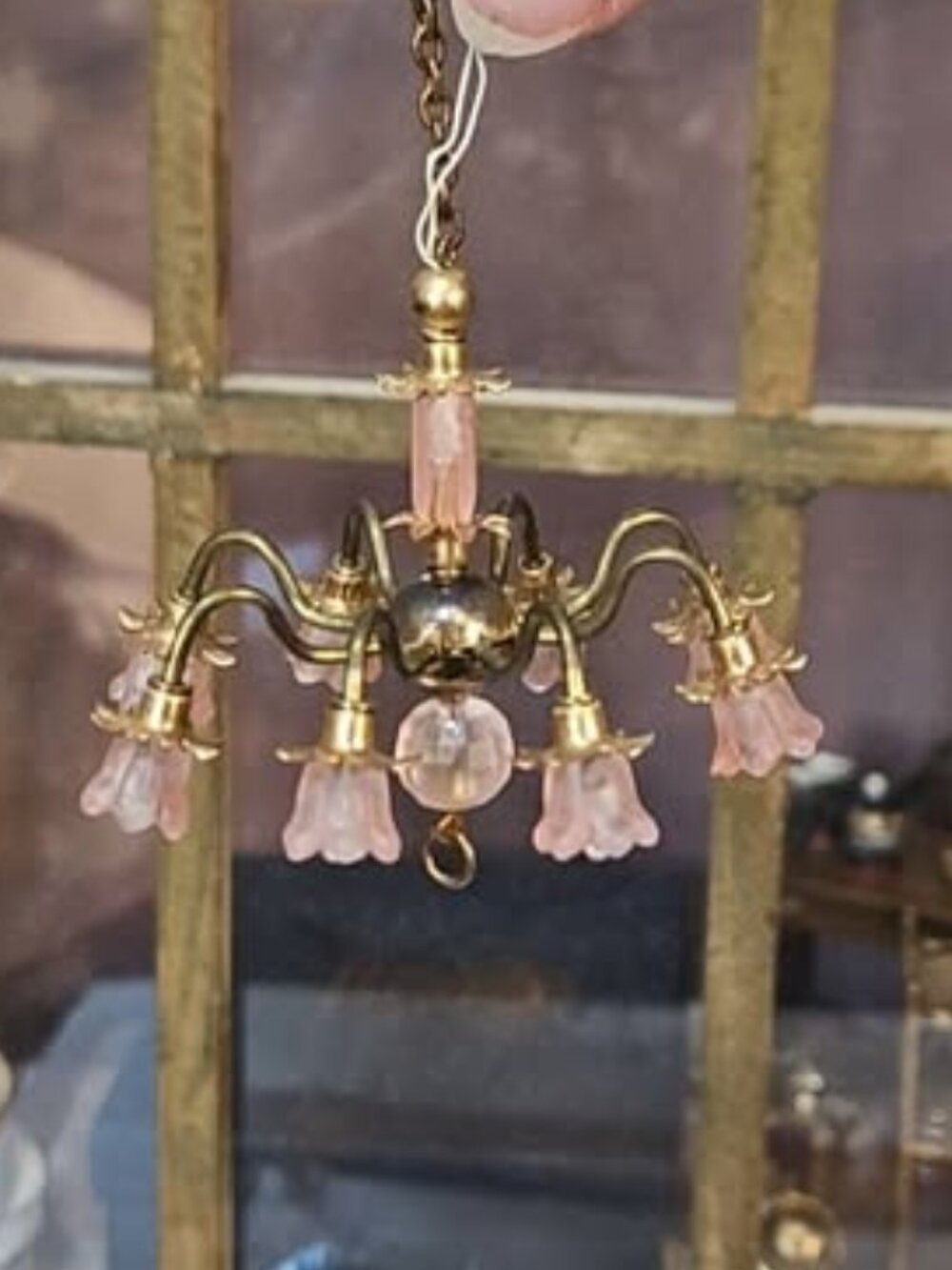 Dollhouse Miniature Chandelier and 4 Matching Sconces by Jean Bodine